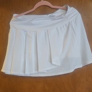 White Pleated Skort